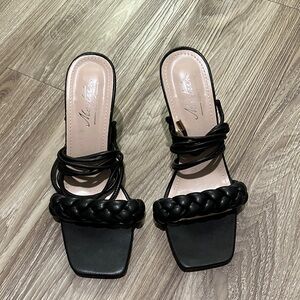 Matisse Black Braided Heeled Sandals